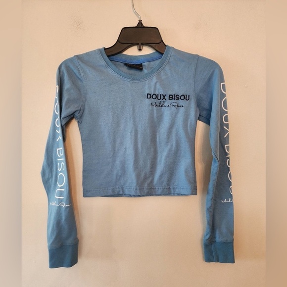 Doux bisou madeline Renee blue long sleeve crop top shirt size xs - Picture 1 of 5